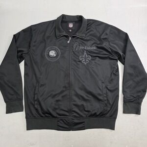 New Orleans Saints G-III Full Zip Blackout Embroidered Track Jacket Men's XL VG+